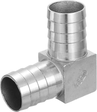 QUARKZMAN Conector De Manguera En Ángulo De 90 Grados De 40mm, De Tubo En Ángulo L De Acero Inoxidable 304 para Sistemas De Vacío, Conexiones Industriales, Equipos Neumáticos, Color Plata