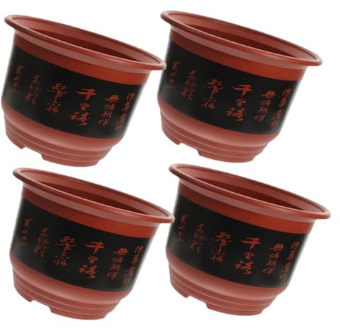 HANABASS 4piezas Maceta De Orquídeas Redonda De Plástico Orificios De Drenaje y Transpirables para Decoración Exterior De Primavera y Plantas De Interior