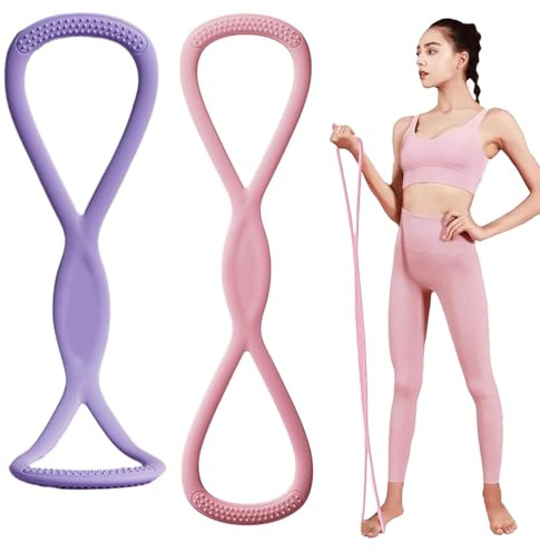 2PCS Widerstandsbänder, Klimmzugband in Form Einer 8, Fitnessbänder für Finess Training Gymnastik Yoga Pilates, Armtrainer Resistance Bands, Fitness Widerstandsbänder - Heimfitness Yoga-Stretching