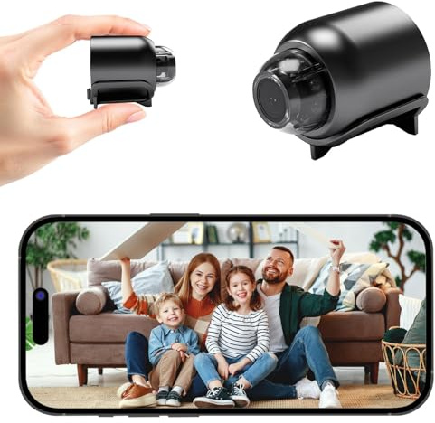 Genérico Mini Cámara Espía WiFi 1080P HD Invisible Camara vigilancia WiFi interio/Exterior,con detección de Movimiento y visión Nocturna Cámara con Grabación,interio/Exterior App Inalámbrico Alerta