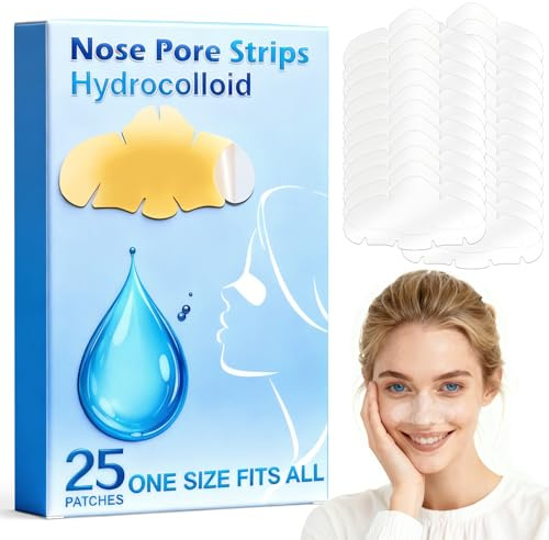 25 Stück Pimple Patches für die Nase XL Hydrokolloid Pickel Pflaster für die Nacht Anti Akne Pflaster Spotabdeckung mit Alternifolia Blattöl und Salicylsäure Anti Akne Patch für Frauen und Männer