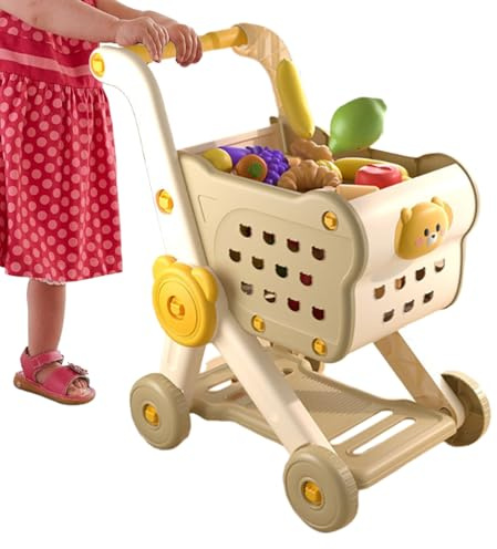 Carrello della spesa per – Giocattolo educativo, cesto di cibo, set di da cucina creativi, carrello di apprendimento divertente per giochi di ruolo, per ragazzi e ragazze, attività