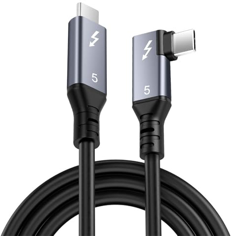 RUIZHI Thunderbolt 5 2M kabel - USB4 V2.0 80 Gbps (upp till 120 Gbps), snabbladdning PD 3.1 240 W, 4K @ 540 Hz, dubbel 8K @ 60Hz, kompatibel med Thunderbolt 4/3, MacBook, SSD.
