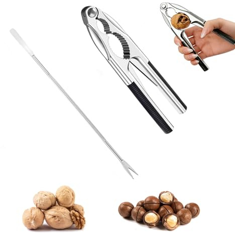 muahmuah Nussknacker Walnüsse, Nußknacker, Walnussknacker mit Rutschfestem Griff, Multifunktionaler Nussknacker Geeignet zum Schälen von Walnüssen, Nüssen, Hummern Usw (2-teiliges Set)