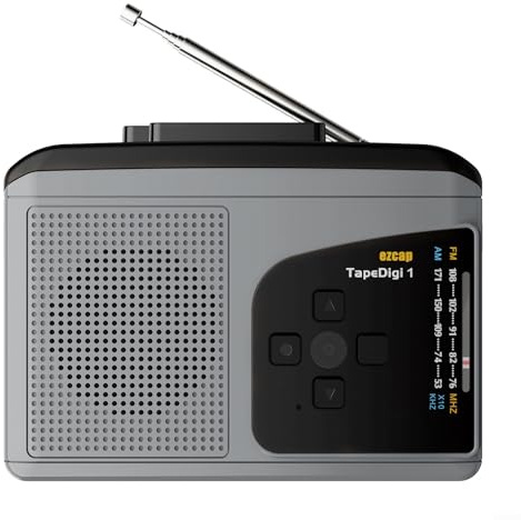 Portable Cassette Player With AM FM Radio, Cassette To MP3 Converter With Built-in Speaker And TF Card Support, Sound Recorder(Gray)