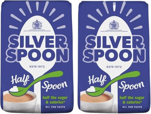 Silver Spoon Half Spoon Granulated Sugar – 1kg (Pack of 2) | Sweetness with Fewer Calories | Half the Sugar per Teaspoon | Ideal for Tea, Coffee & Baking