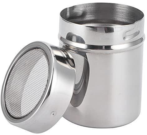 ZAWELIYO Coctelera de Polvo de Acero Inoxidable Tamiz de Harina Duradero para Hornear y Cocinar Utensilios de Cocina Diámetro del Orificio de 0,5 Mm para Panaderos y Chefs Domésticos