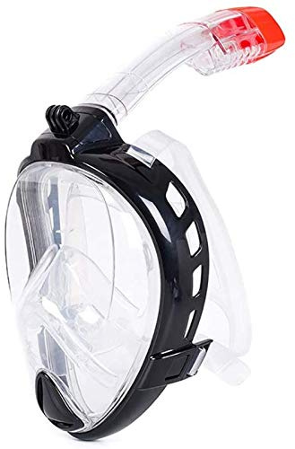 maschera da immersione, Maschera subacquea, occhiali da sub, boccaglio asciutto, muta , nuoto, maschera integrale snorkeling(Black,L)