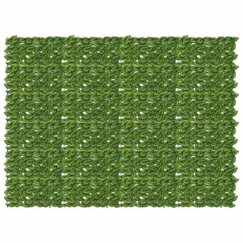 vidaXL Balkonsichtschutz mit Blättern Grün und Gelb 200 x 150 cm, Künstliches Efeu für Sichtschutz, moderne Balkon-Deko, pflegeleicht, wetterfest, Gartenteilung, Outdoorschutz
