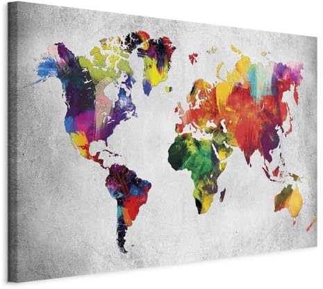 murando - Pinnwand Kontinent Landkarte Karte, 120x80 cm, Geschenkidee, Büro | Kombiniert Pinnwand und Wandbild, praktisch und dekorativ, ideal fürs Büro oder Wohnzimmer, inspirierend, langlebig, stilvoll