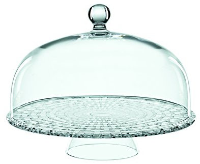 Nachtmann Tortenplatte mit Haube Ø 32 cm, Bossa Nova, 99528, Kuchenplatte aus Kristallglas, Servierplatte für Kuchen und Torten