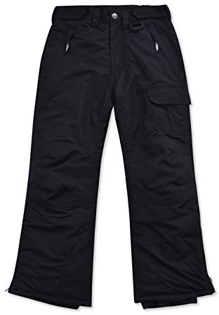 Arctic Quest Childrens Water Resistant Ski Snow Pant Black 14/16