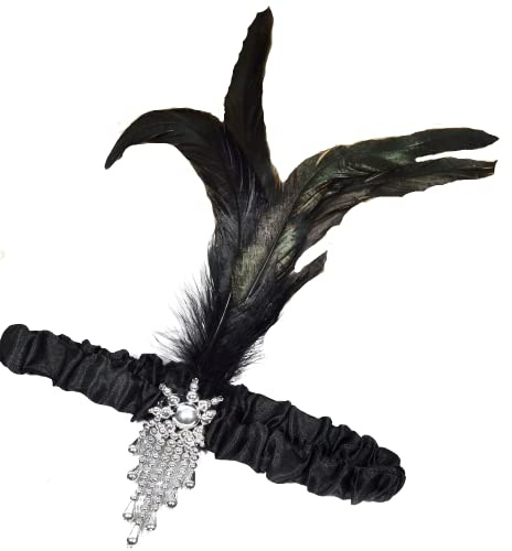 GOODS+GADGETS® Haarreif 20er Jahre mit Federn - Flapper Kostüm | Burlesque Haarband Damen – Gatsby Kopfschmuck für Charleston Verkleidung & Mottoparty
