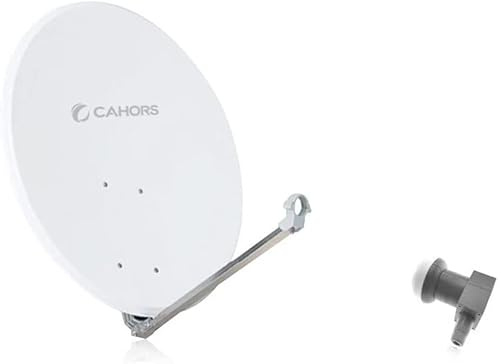 Parabole Satellite Acier Blanche 80cm + LNB 0.1dB Single Cahors idéal Astra Eutelsat