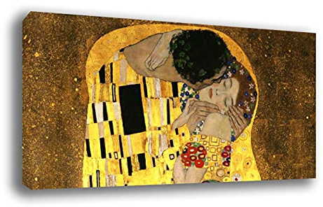 Quadro moderno KLIMT ABBRACCIO particolare Albero della Vita periodo oro RIPRODUZIONE STAMPA SU TELA XXL Moderno Cucina Soggiorno Camera da letto printerland.it (40x70 cm)