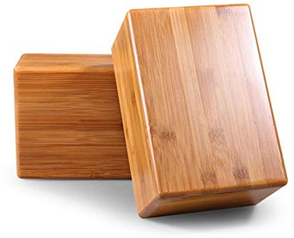 Bamboo Yoga Block (2 PCS), Bamboo Handstand Block,Support Brick to Deepen Poses, Improve Strength and Aid Balance and Flexibility