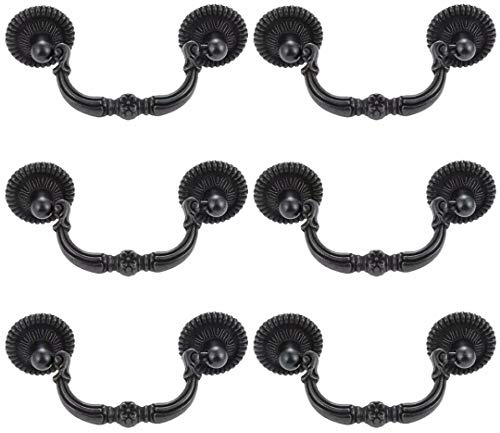 FBSHOP(TM) 6er Pack Lochabstand: 64mm Vintage Kabinett zieht schwarz Zinklegierung Stoßgriffe, traditionelle Schrankgriffe Schubladengriffe, Schlafzimmer Badezimmer Waschraum Küche Hardware