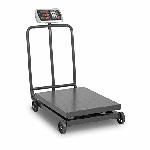 Steinberg Systems Balance Plateforme À Plate-forme Plate Forme Mobile Industrielle Sur Roues SBS-PF-600/100W (Capacité 600 kg, ± 100 g, Afficheur LED, Batterie intégrée)