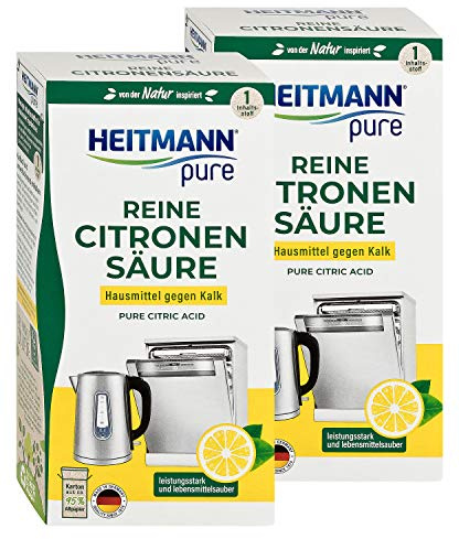 HEITMANN pure Ren citronsyra: ekologisk avkalkningsmedel pulver, 2 x 350 g
