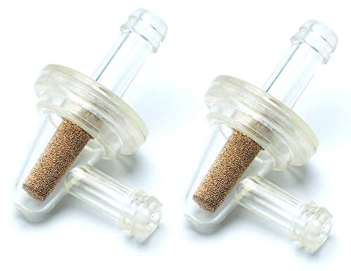 Inline Fuel Filter - APE RACING Universal Small 90 Degree Fuel Filters (Pack of 2) for 1/4 Fuel Line Gas Engine Motorcycle Bike Scooter ATV Quads