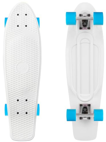 KMX Mini Cruiser Skateboard barn och vuxna,Vit Retro 27 tum