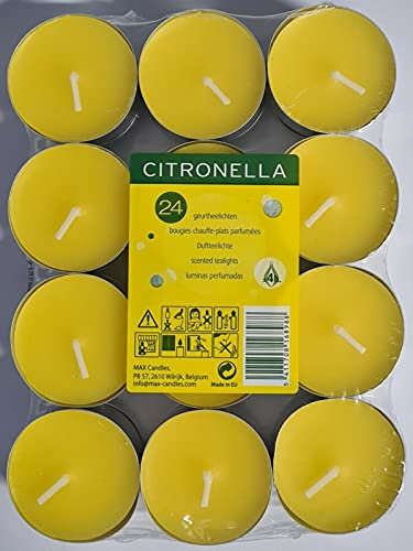 2er Pack - Müller Teelichte Duftkerzen - Brenndauer 4 Stunden - 39x15mm (Citronella, 24 Stück)