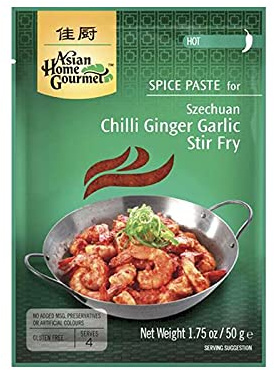 Salsa para saltear estilo Sichuan con jengibre, chile y ajo 50 g Pack 3 sobres Pasta de especias para wok picante para pollo, gambas, ternera, tofu y verduras