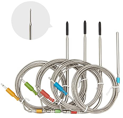 Inkbird Replacement Colored Probe 4-Pack Kit Only Compatible with IBT-4XS/IBT-6XS Meat Thermometer, Ultra Accurate & Fast Up to 572°F/300°C （Only for IBT-4XS/IBT-6XS Thermometer）