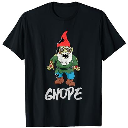 Zombie Garden Gnome Gardening Gnope Motive T-Shirt