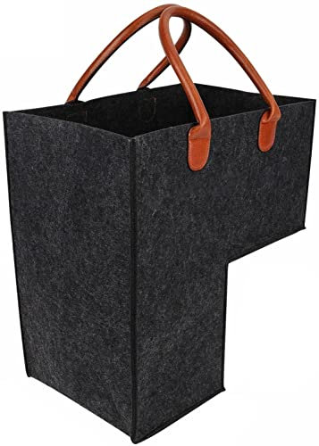 Treppenkorb Filz Treppenkörbe Mit Griffen, Treppenstufen Aufbewahrungskorb Stufenkorb, Festes Segeltuch Ledergriffe Treppenkorb Für Die Zeitungen, Aufbewahrungsbox Für Teppichtreppen Und Holztreppen