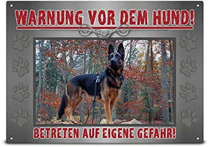 Wetterfestes Vorsicht Hund Schild mit Foto - Warnung vor dem Hund - Hundeschild selbst gestalten mit Bild, Geschenk für Hundebesitzer | Mattes Metallschild, 21x15 cm
