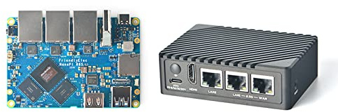 Nanopi R6S Mini Router OpenWRT mit DREI Gbps Ethernet Ports LPDDR4X 8 GB RAM basierend auf RK3588S Soc für IOT NAS Smart Home Gateway-Unterstützung Debian Ubuntu (mit Metallgehäuse, 8+64 GB)