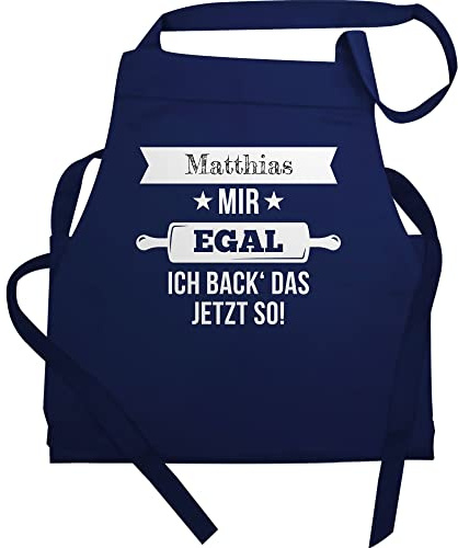 Geschenk mit Namen personalisiert by Shirtracer - Schürze - Backschürze - Mir egal ich back das jetzt so mit Namen I Geschenk Backen I Hobbybäcker