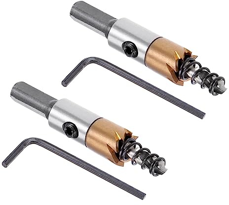 Kozelo 2Pcs Scies-Cloches - [13mm] HSS (Acier Rapide) 4341 Forets Scies-Cloches pour Acier Inoxydable, Aluminium, Métal, Bois, Plastique, Revêtues de Titane, Tige Triangulaire