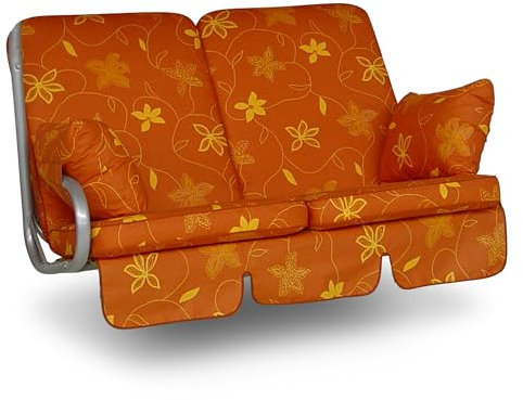 ANGERER Freizeitmöbel GmbH Hollywoodschaukel Auflage 2-Sitzer Exklusiv - passend für viele 2-Sitzer Hollywoodschaukeln - Schaukelauflage Made in Germany (Terra geblümt)