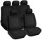 CICMOD Cubierta de Asiento Coche Universal Juego Completo de Funda para Asiento Delantero Asiento Trasero Negro