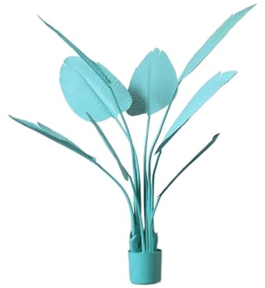 OXOAMP Faux Arbre Plante Artificielle bananier Plantes en Pot en Pot, Faux Arbre décoration Moderne Parfait Cadeau de Pendaison de crémaillère Décoration de Maison (Color : Blue, Size : 120cm)