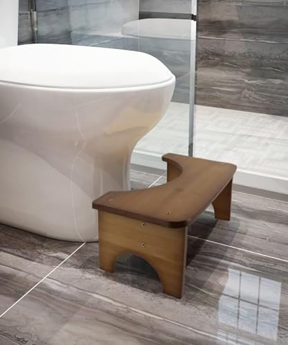 RayLove Tabouret de Toilette physiologique en Bambou (Marron, 6.5 in)