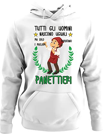 Incidiamo Felpa Uomo Panettiere Divertente Mestieri Solo i Migliori Diventano Panettieri con Cappuccio Taglia XL (Bianca)