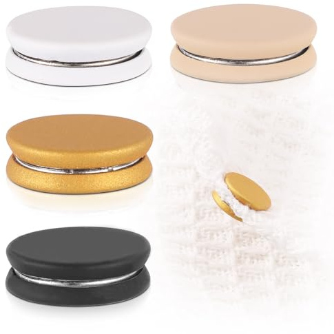 4 Stück Starke Magnetische Hijab-Nadeln, Abgeflachter Stil Hijab-Magnete Vielseitig Einsetzbar Kein Verhaken Schalverschluss Nadellose Brosche für Frauen Mädchen Kleidung (Matt 1)