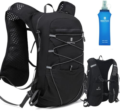 BBAIYULE Sac à dos de course à pied, vélo, sport de plein air, sac à dos de camping, randonnée, course à pied, cyclisme, course à pied, marathon avec 1 bouteille d'eau de 470 ml