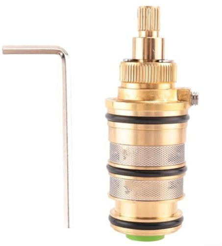 Thermostatic Cartridge, Thermostatic Valve Core Brass Bath Shower Thermostat Mixing Valve Rod Faucet Shower Mixing Valve Cartridge