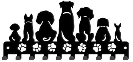 SUPERDANT Schlüsselaufhänger Hund Rückansicht Schlüsselbrett Hundepfotenabdruck Schlüsselhalter Mit 10 Haken Dekorativer Wandmontierte Haken Schlüsselhalter Für Hundeliebhaber Geschenk