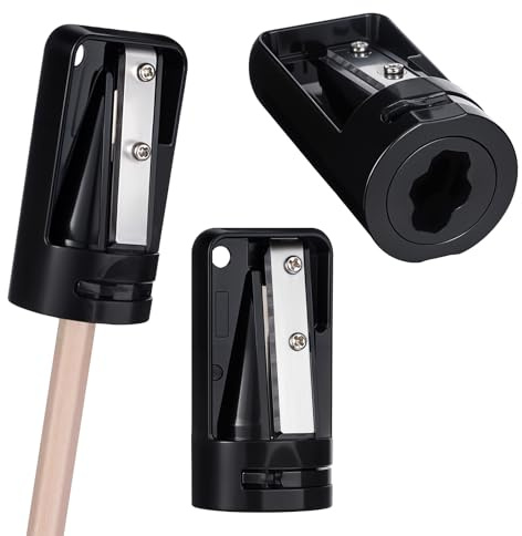 Paquete de 3 sacapuntas de carpintero, sacapuntas manuales portátiles para carpintería, cortador de lápices para carpintería, viajes, escuela, oficina, color negro
