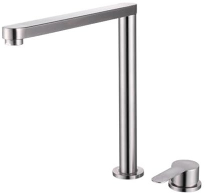 XJTNLB Vorfenster Küchenarmatur Gebürstet Armatur Mischbatterie Küche Vorfenster Einhandmischer Küche Edelstahl 360° Drehbar