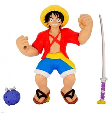 BANDAI CO42939 Heroes de GOO JIT Zu Actionfigur - One Piece World - Superfigur Monkey D. Luffy Knitter- und Stretch-Figur, Mehrfarbig