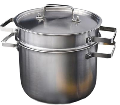 KESOTO Cacerola para Pasta con vaporera de Acero Inoxidable para Huevos Duros, freír Espaguetis y Fideos