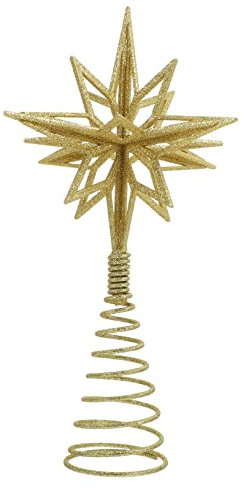 Zerodeko Weihnachtsbaumspitze Stern Aus Metall Goldfarben Hohl Weihnachtsdekoration Für Baumkrone Und Festliche Innendekoration