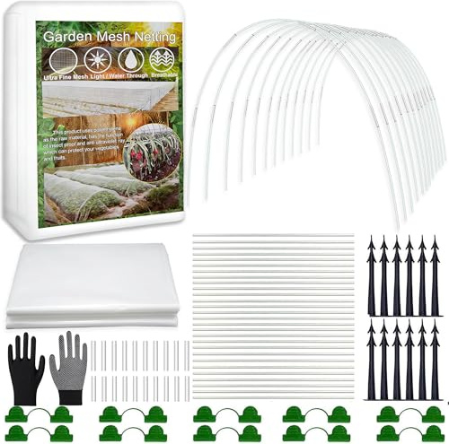 Tunnel pour Plantes Arches 3 x 10 m - Filet Anti-insectes en Film pour Lits Surélevés, Protection des Légumes et Jardin