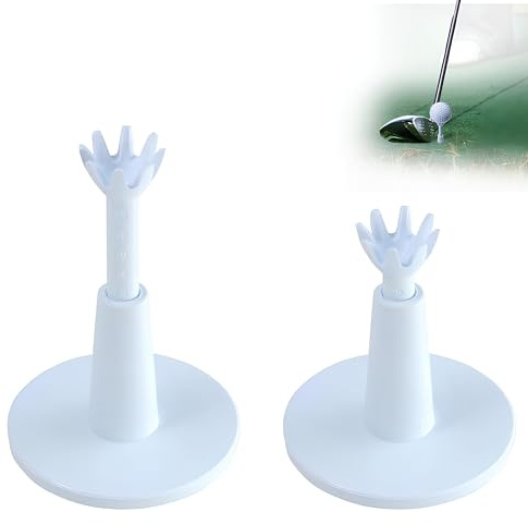 Einstellbare Golf Tees, 2Pcs Gummi Golf Tees für Matten, Golf Tees Holder Range 53mm-73mm Einstellbare Höhe Praxis Tees für die Praxis und Driving Range Matten, Golf Simulator